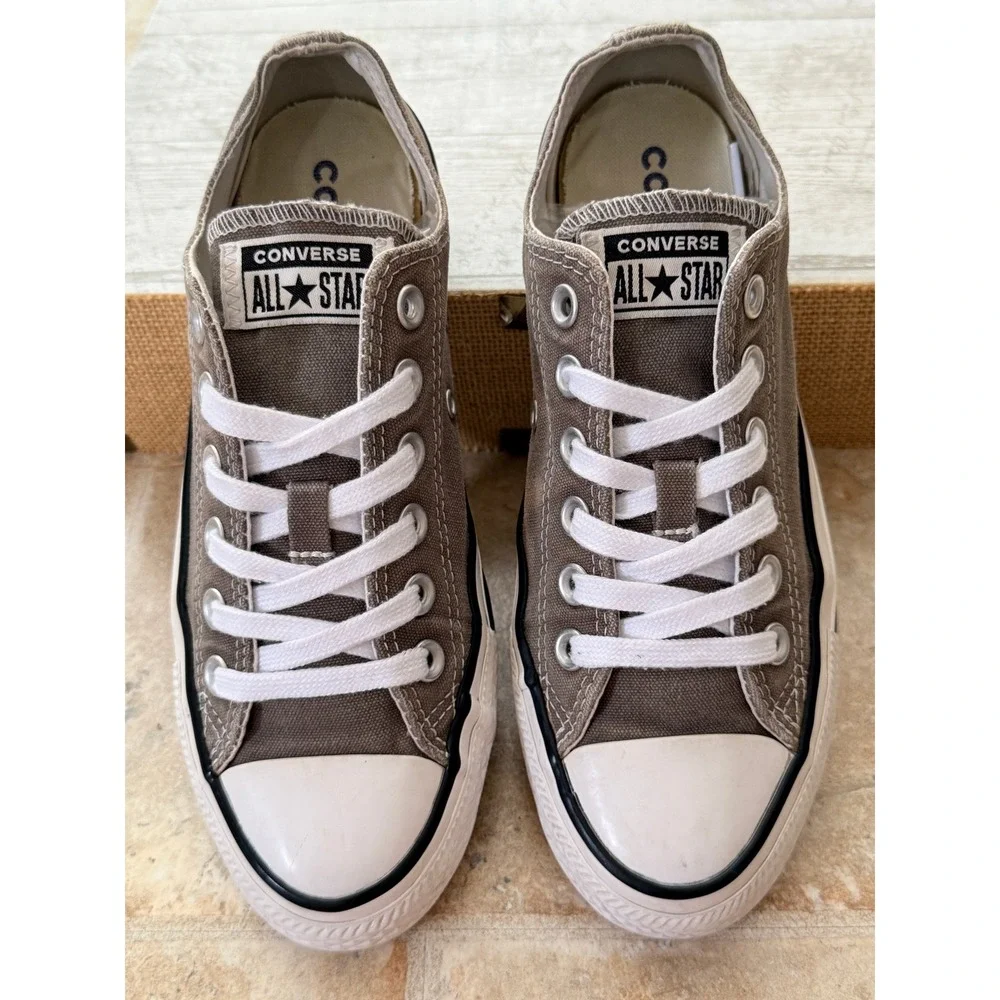 Converse All Star Chuck Taylor Low Top Gray Canvas Sneakers Womens 7 Mens 5